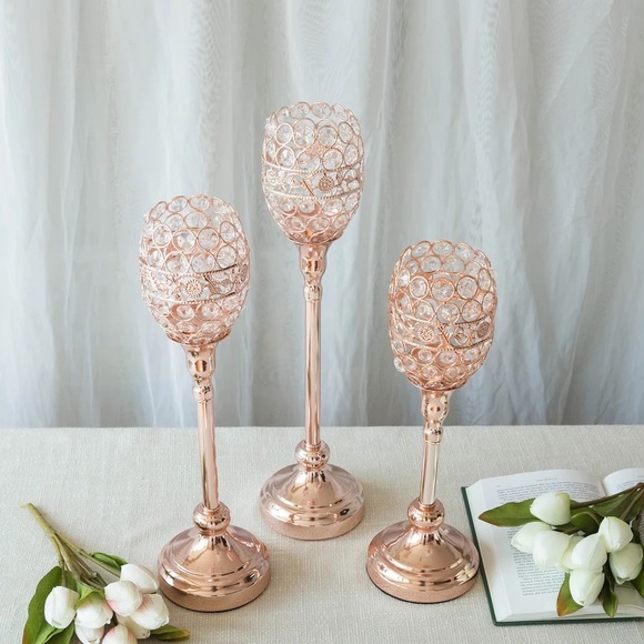 Blush/Rose Gold Acrylic Goblet Votive Candleholder - Picture 6 of 6